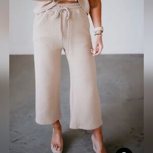 Textured Straight Leg Pants